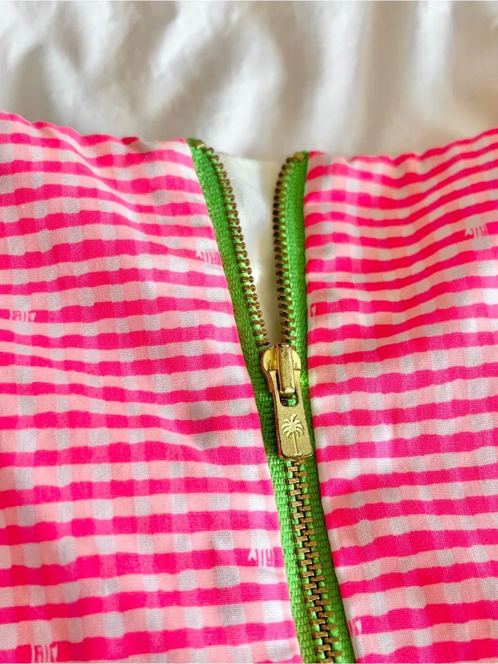 Lilly Pulitzer strapless pink gingham dress womens 8 Lowe seersucker preppy mini - Picture 7 of 14